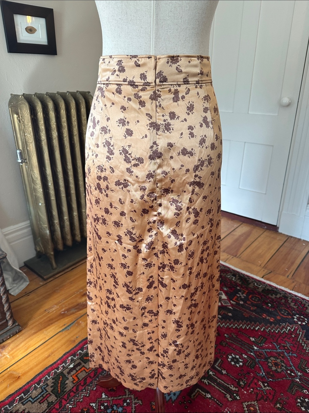 NWT Zara Silky Floral Midi Pencil Skirt